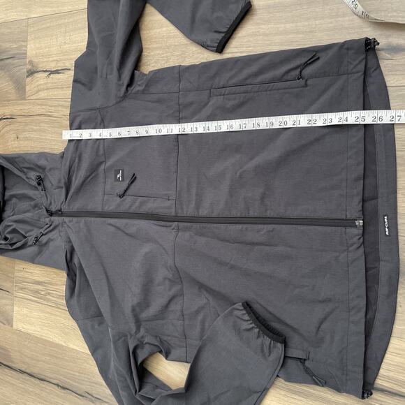 Rip Curl Anti Series Windbreaker Jacket Mens XL Water Repellent Gray Hooded Coat - Picture 8 of 10